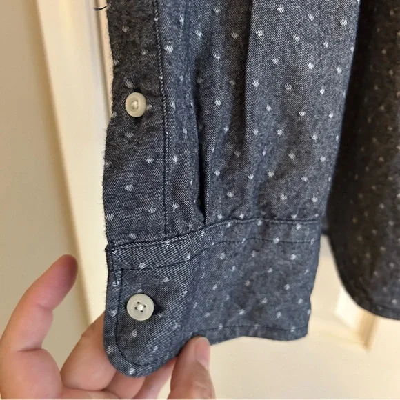 American Eagle Men's Classic Fit 100% cotton flannel Gray with white dots Large - Picture 3 of 6